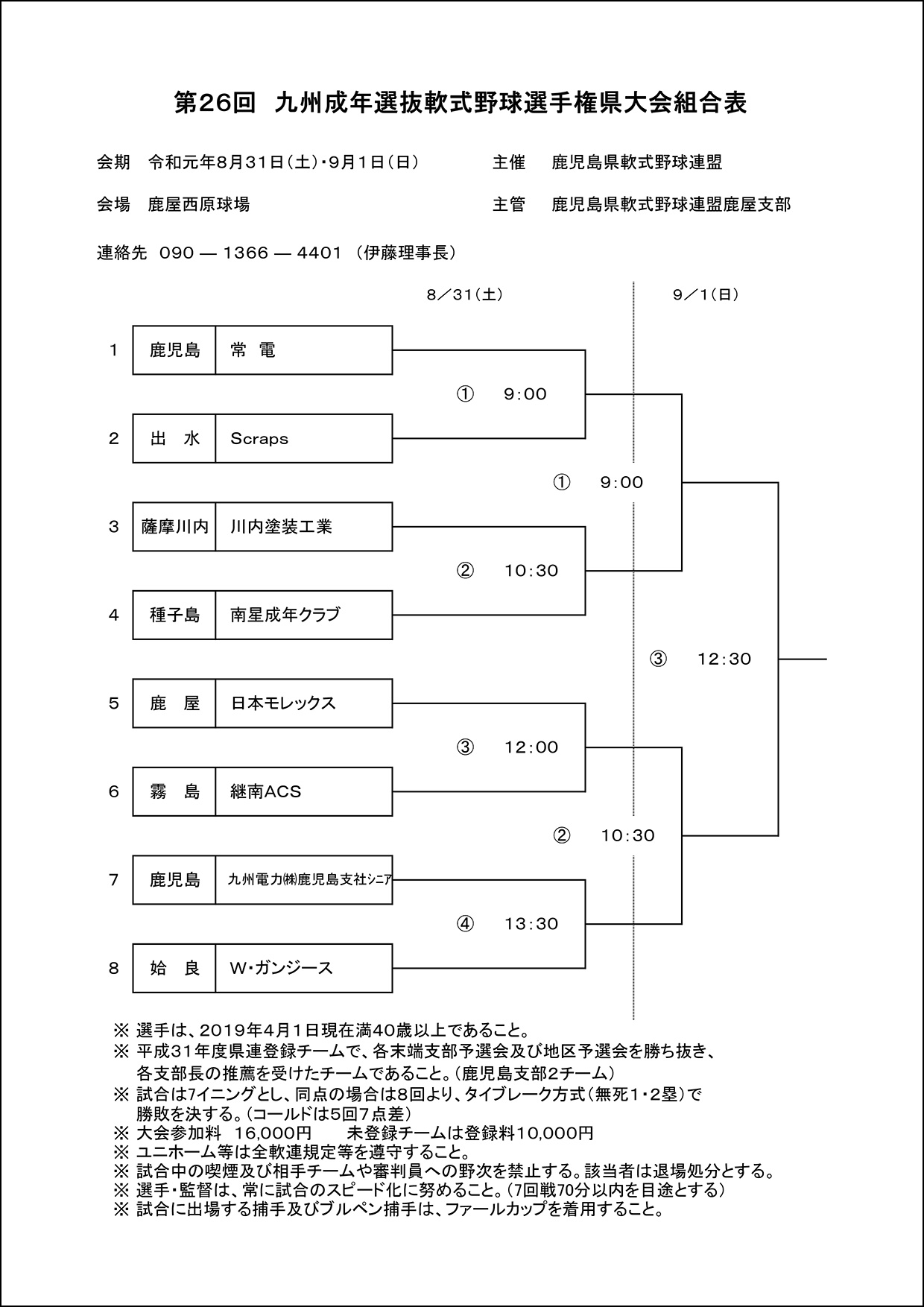 【組合せ表】九州地区成年県大会